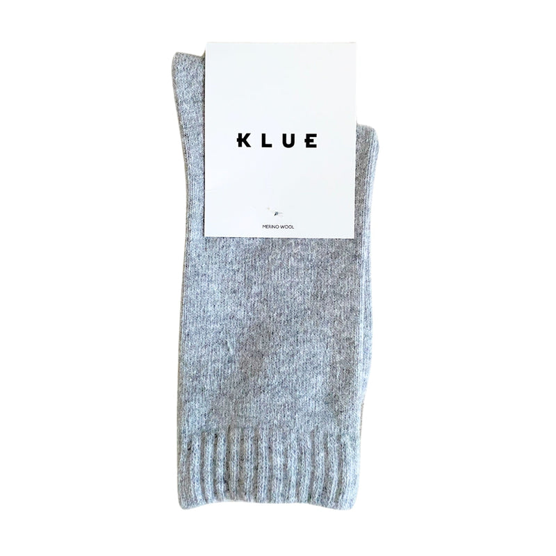 Chaussettes En Laine Mérinos Unie - Gris Clair