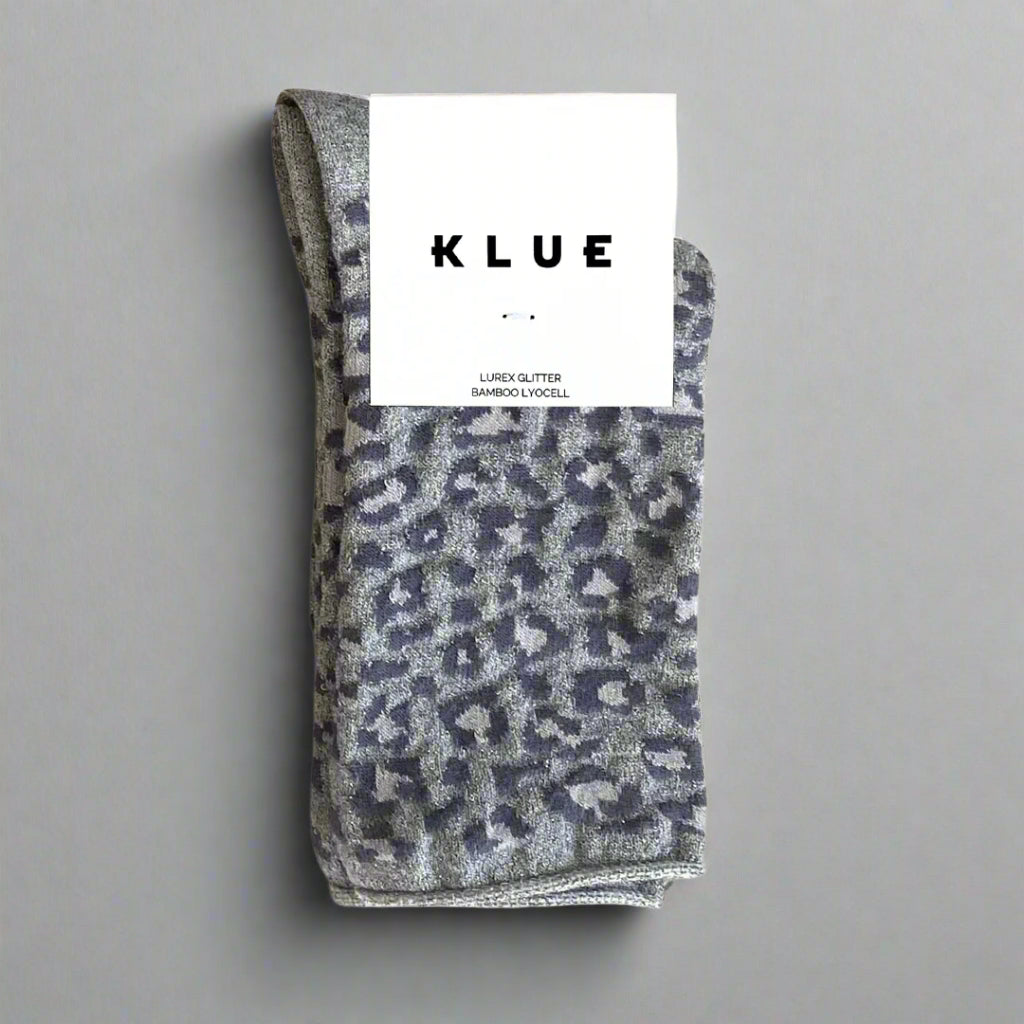 Calzini in lurex con paillettes - Grigio leopardato