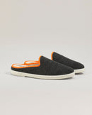Mule homme laine, gris orange fluo Angarde packshot profile
