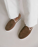 Mule cuir homme mocha Angarde close up porté