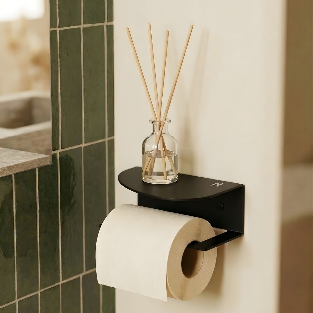 Pack WC - 1 Essentiel + 1 Cache Rouleaux - Noir Mat