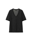Top Padua Fine Antracita con cuello en V