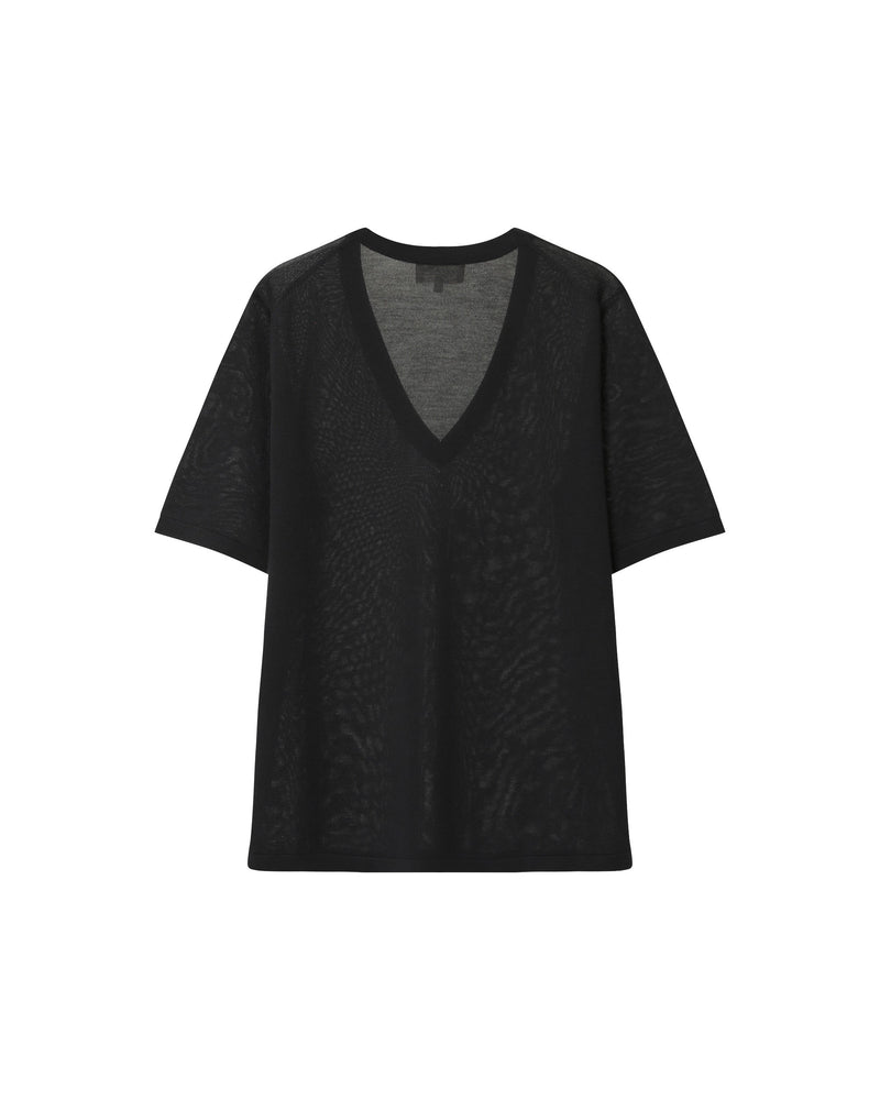 Top Padua Fine Antracita con cuello en V