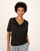 Top Padua Fine Antracita con cuello en V