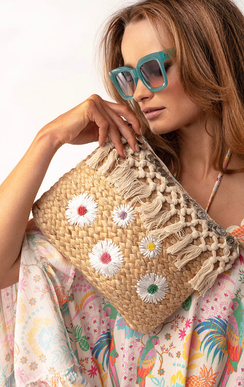 Paglia Natural Clutch Bag