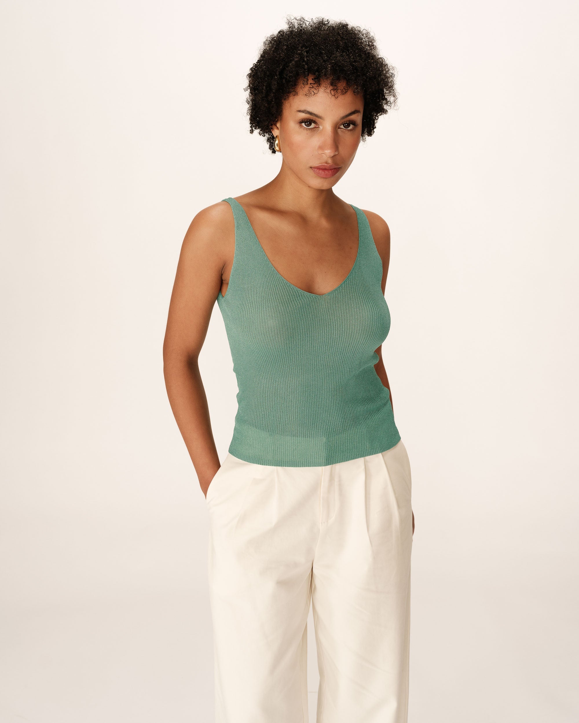 Paillette Top - Aqua