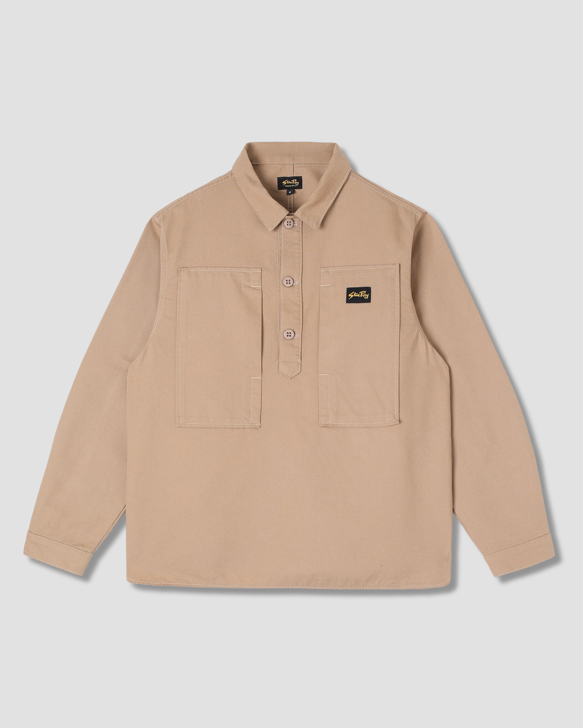 Painters Pop Over Shirt - Khaki Bedford