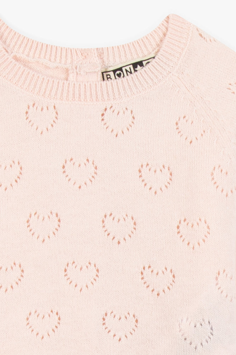 Ensemble - Naissance Rose Bébé Cœur Ajouré