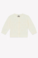 Cardigan - Naissance Beige Cœurs Ajouré