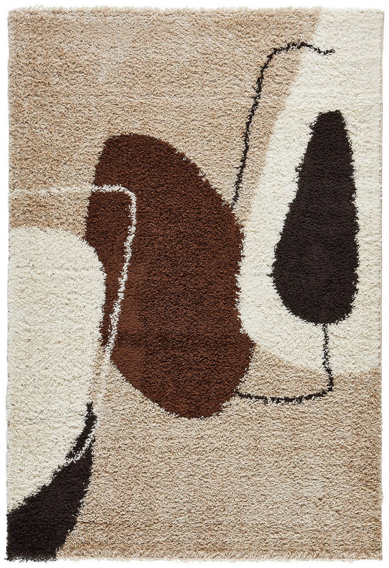 Tapis Shaggy Palerme 1062 - Motif Géométrique - Marron - Intérieur