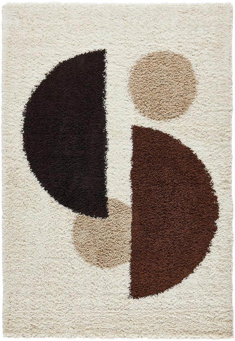 Tapis Shaggy Palerme 1064 - Motif Géométrique - Marron - Intérieur