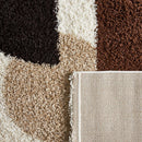 Tapis Shaggy Palerme 1064 - Motif Géométrique - Marron - Intérieur