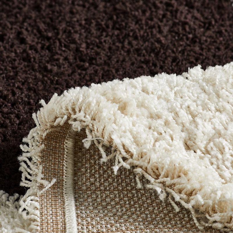 Tapis Shaggy Palerme 1064 - Motif Géométrique - Marron - Intérieur