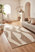 Soft abstract jute look rug: PAL9489BLA PALMA