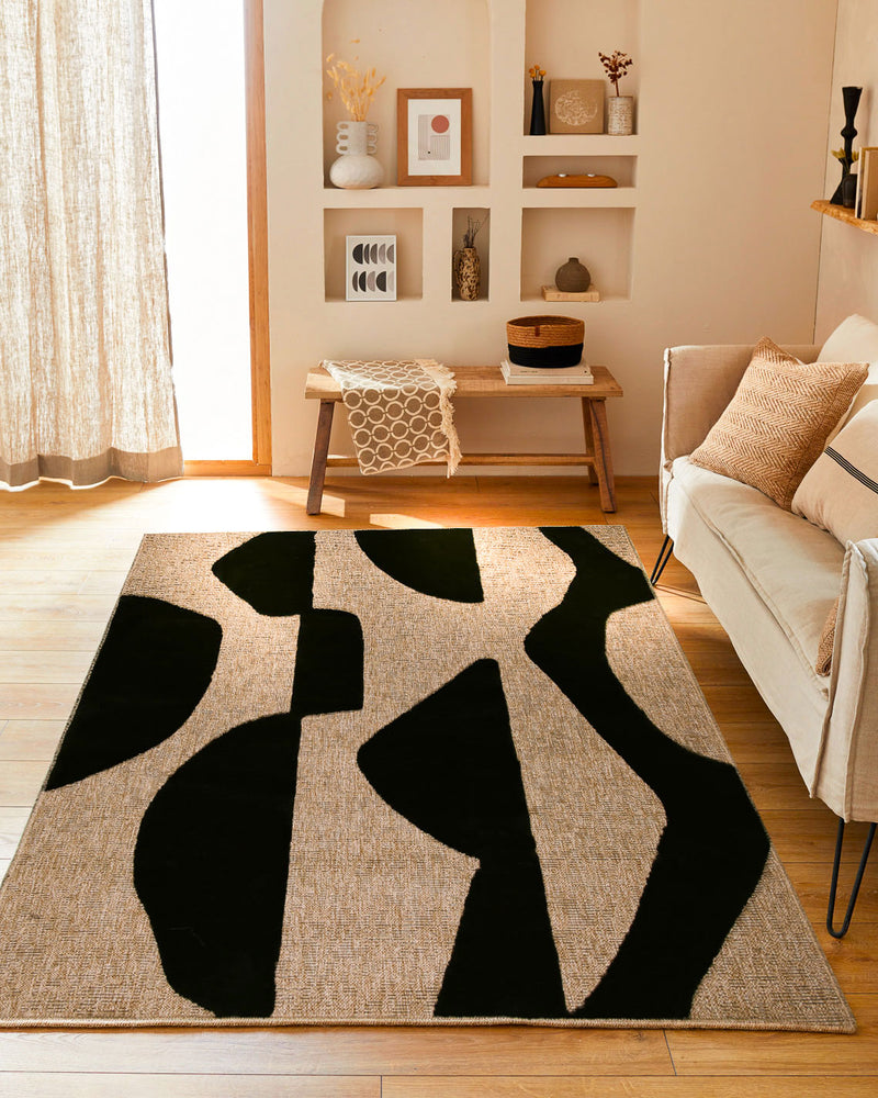 Tapis Palma 9489 - Motif Graphique - Noir - Intérieur