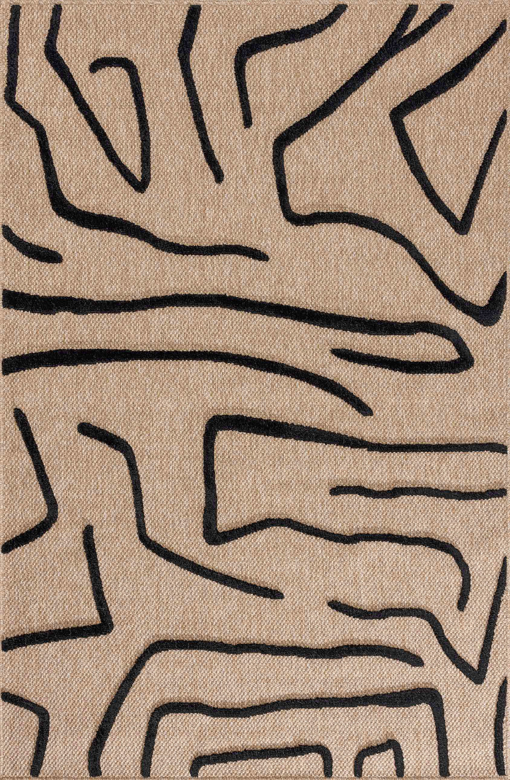 Alfombra Palma 9490 - Estampado Gráfico - Negro - Interior