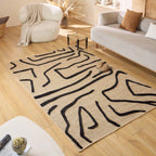 Alfombra Palma 9490 - Estampado Gráfico - Negro - Interior