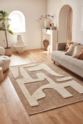 Rustic rug with beige relief pattern: PAL9491BLA PALMA