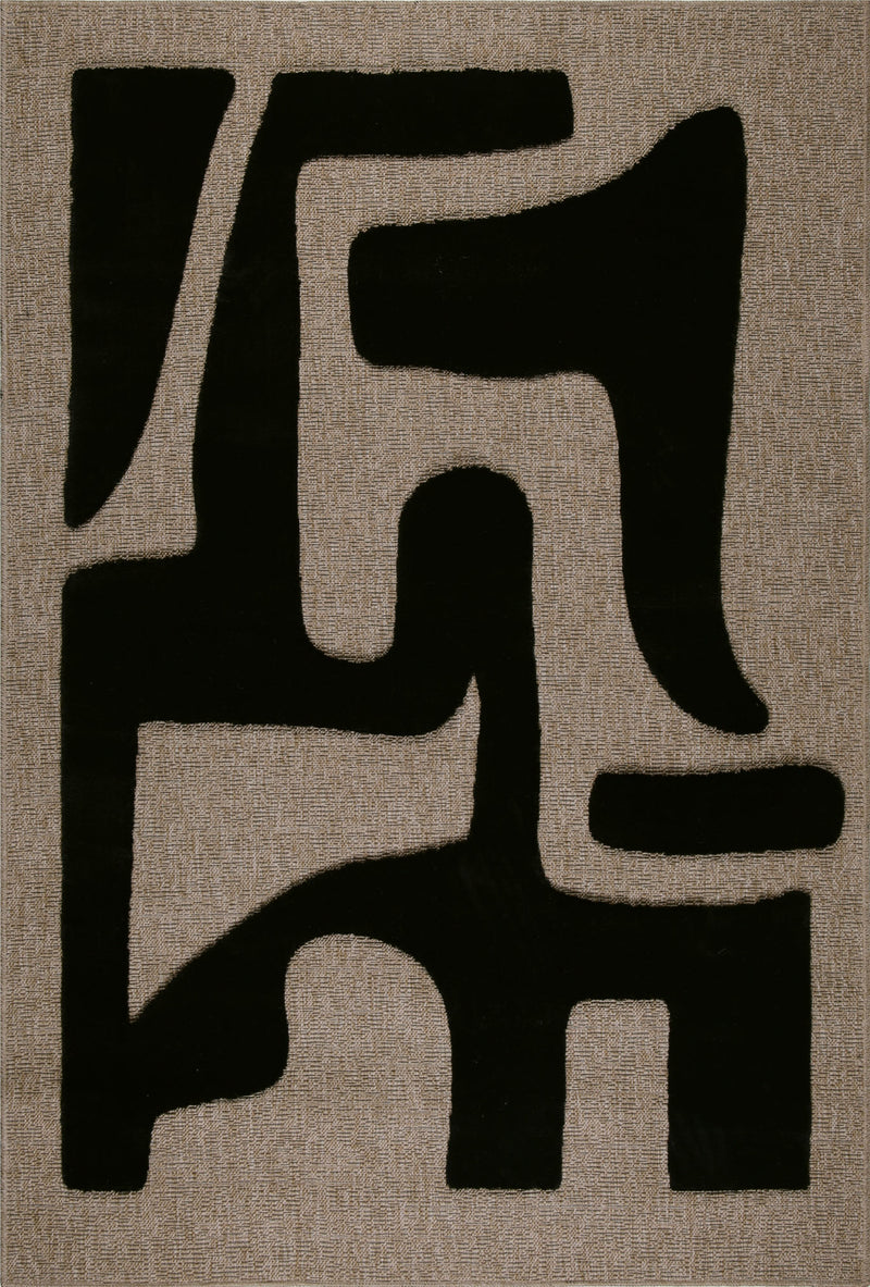 Tapis Palma 9491 - Motif Graphique - Noir - Intérieur