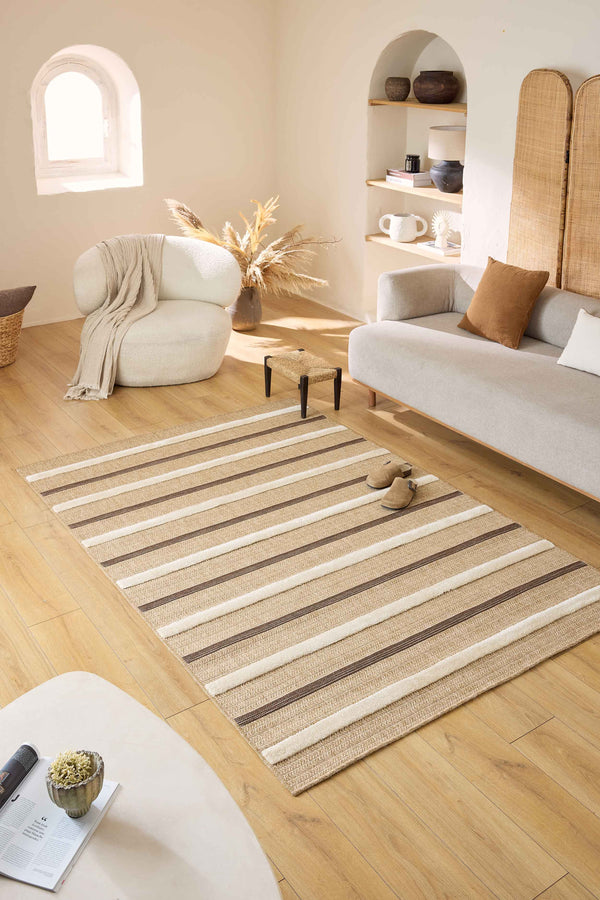 Alfombra aspecto yute - Palma - PALMA estampado cebra
