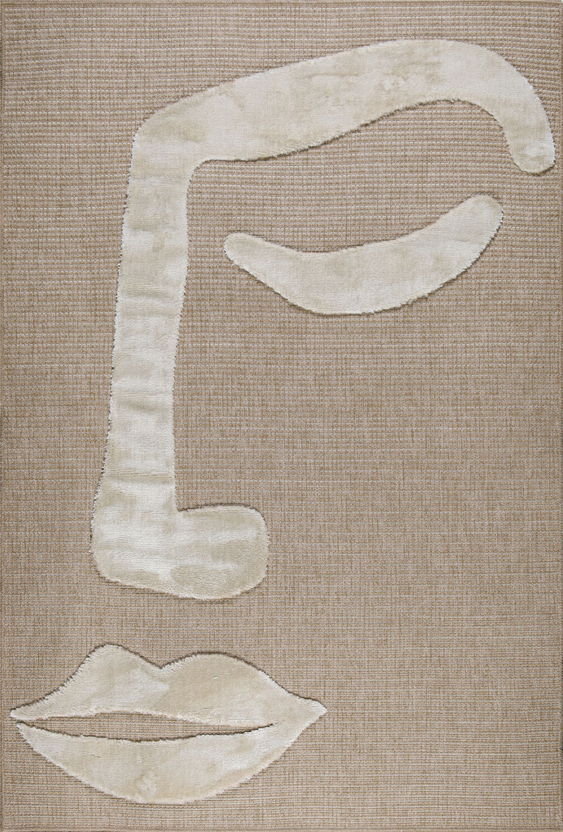 Tapis Palma 9493 - Motif Graphique - Blanc - Intérieur