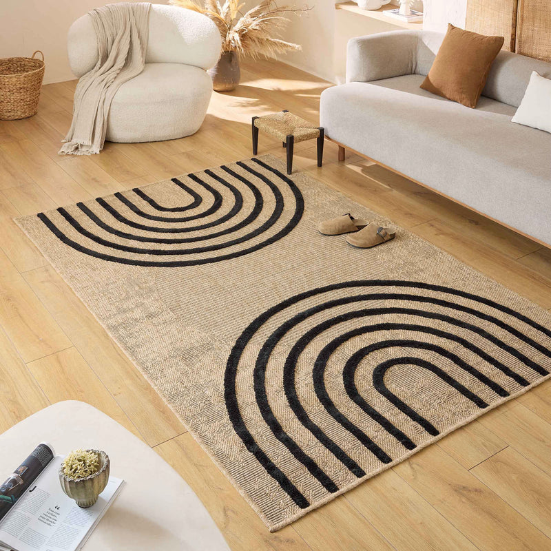 Tapis Palma 9495 - Motif Graphique - Noir - Intérieur