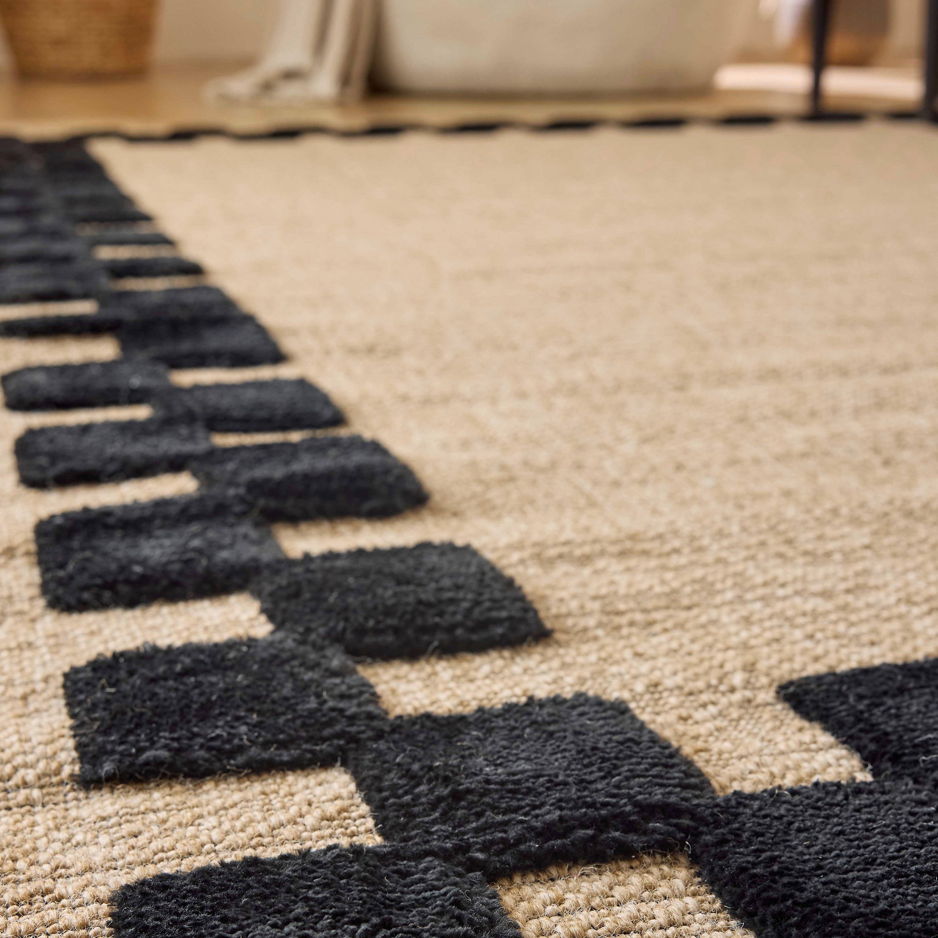 Alfombra Palma 9496 - Estampado Gráfico - Negro - Interior