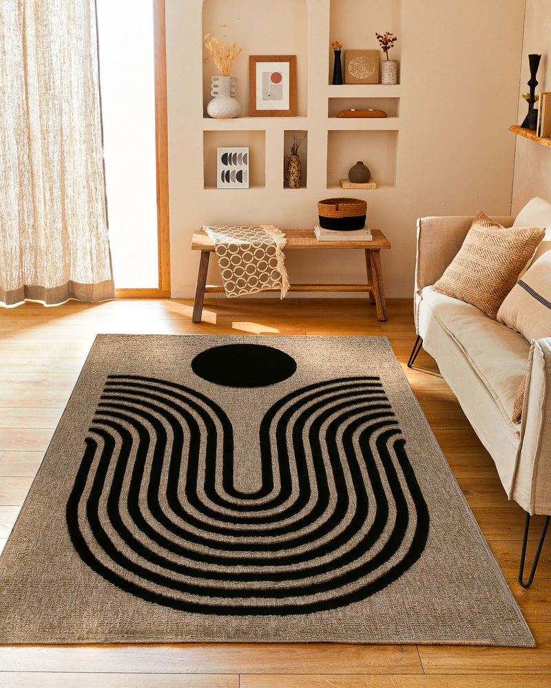 Tapis Palma 9499 - Motif Graphique - Noir - Intérieur