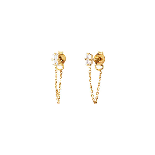 Boucles D'Oreilles Dorées Petit Modèle Palace Crystal