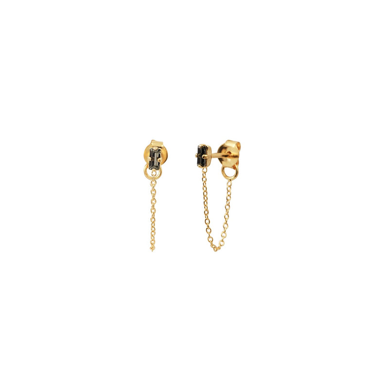 Boucles D'Oreilles Dorées Petit Modèle Palace Black Diamond