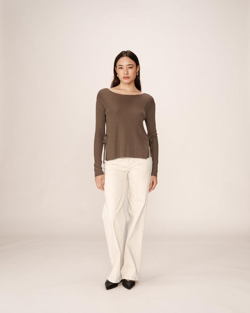 Pullover With Ties Khaki Palmer
