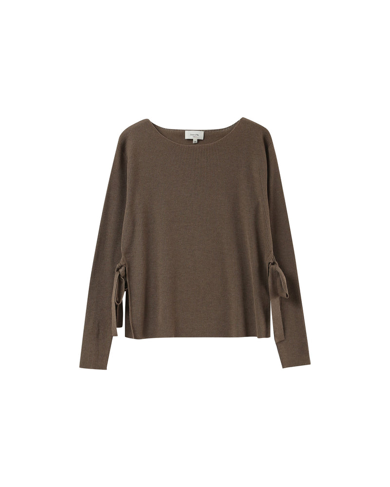 Pullover With Ties Khaki Palmer