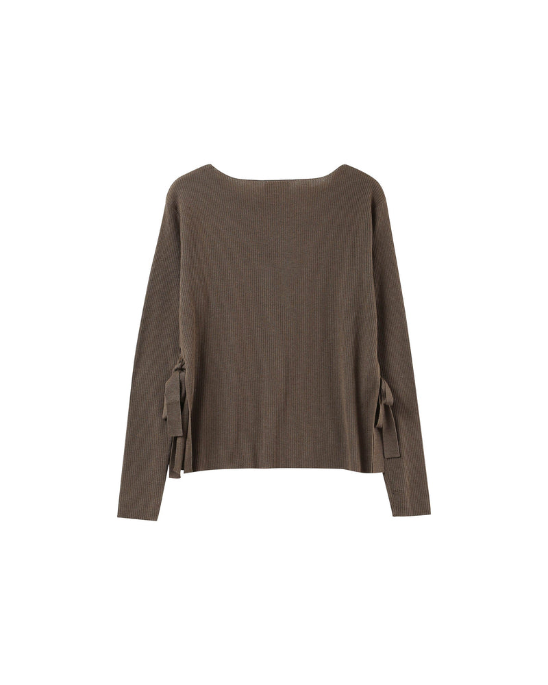 Pullover With Ties Khaki Palmer