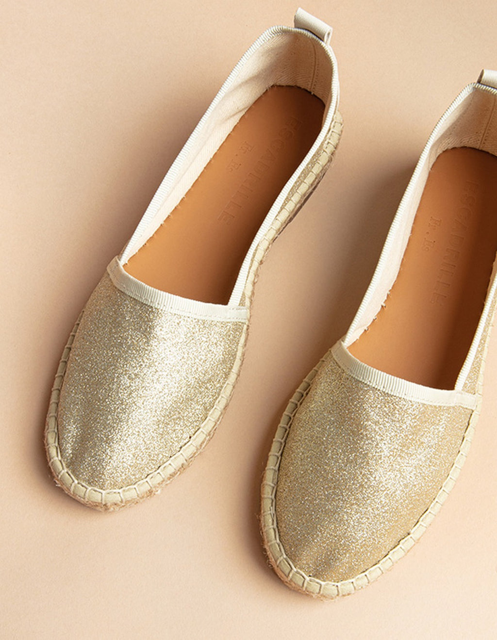 Alpargatas Planas Paloma - Glitter Dorado - Mujer