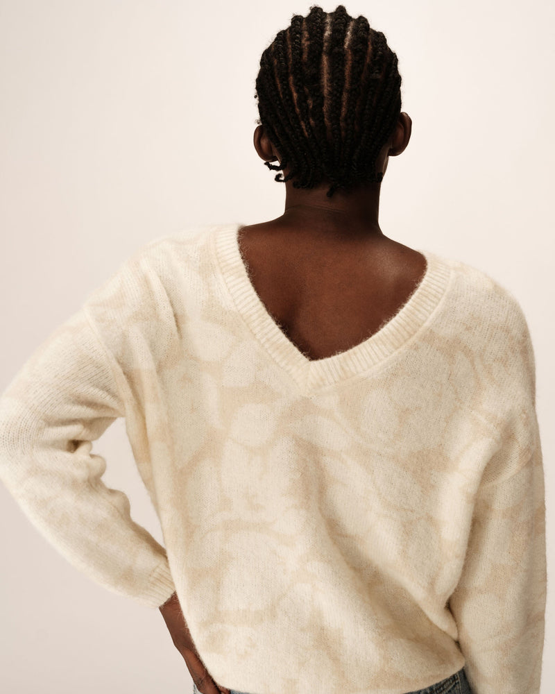 Jersey oversized estampado Paloma Beige