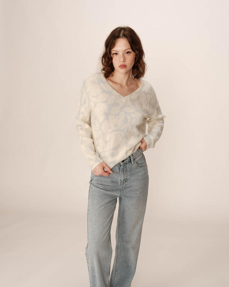 Paloma Sky Patterned Oversized Sweater