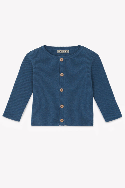 Cardigan - Bleu Bébé En Maille