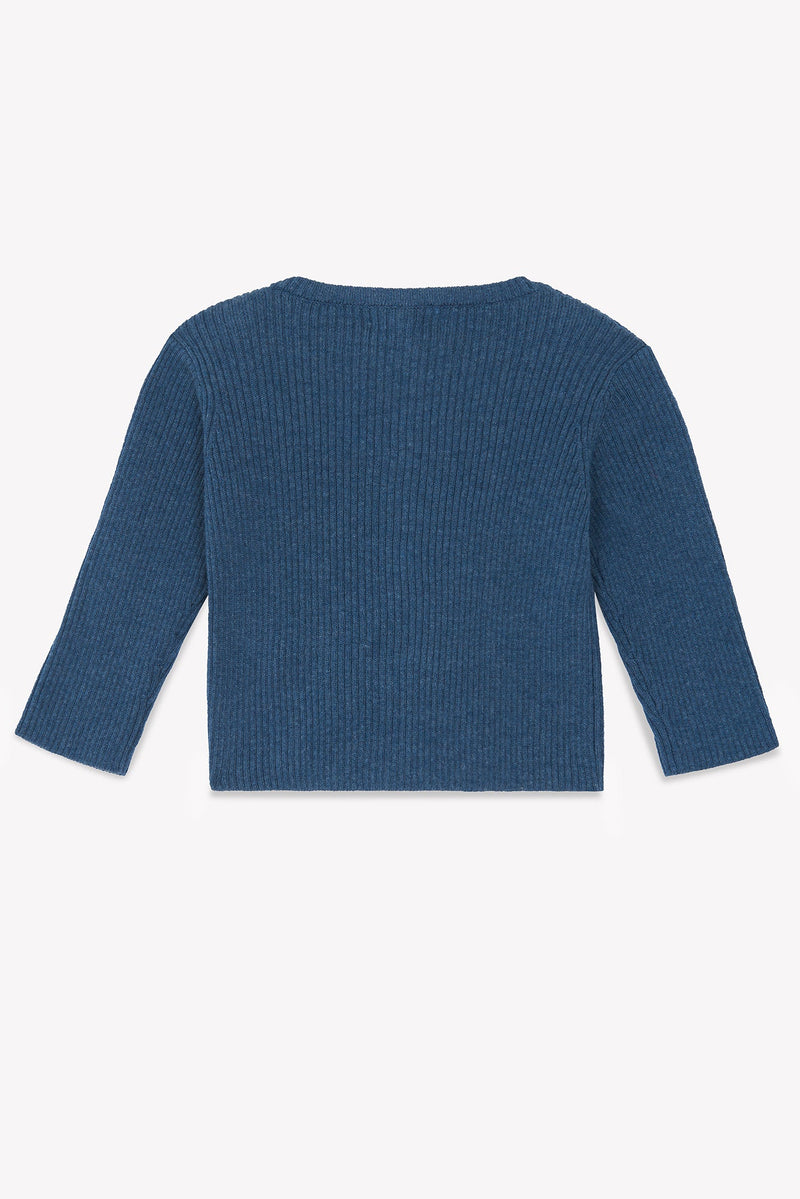 Cardigan - Bleu Bébé En Maille