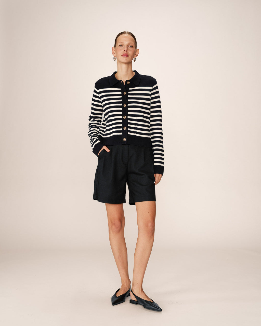 Pam Cardigan - Navy Stripes