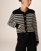 Pam Cardigan - Navy Stripes