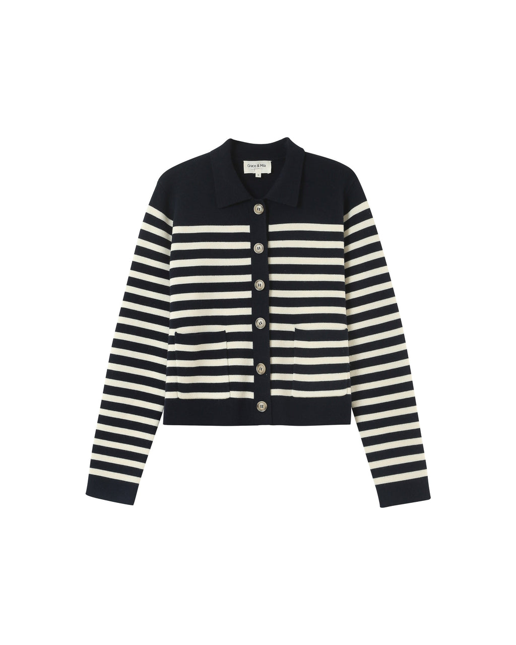 Pam Cardigan - Navy Stripes