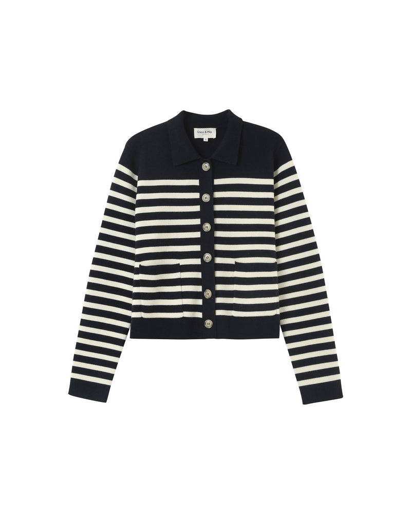 Cardigan Pam - Rayures Marine