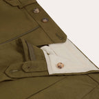 Pantalon À Double Plis En Coton Et Lin Vert