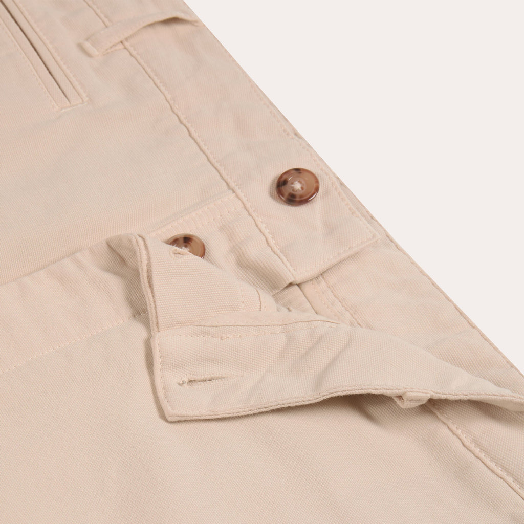 Pantalon Large En Coton Écru