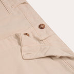 Pantalon Large En Coton Écru