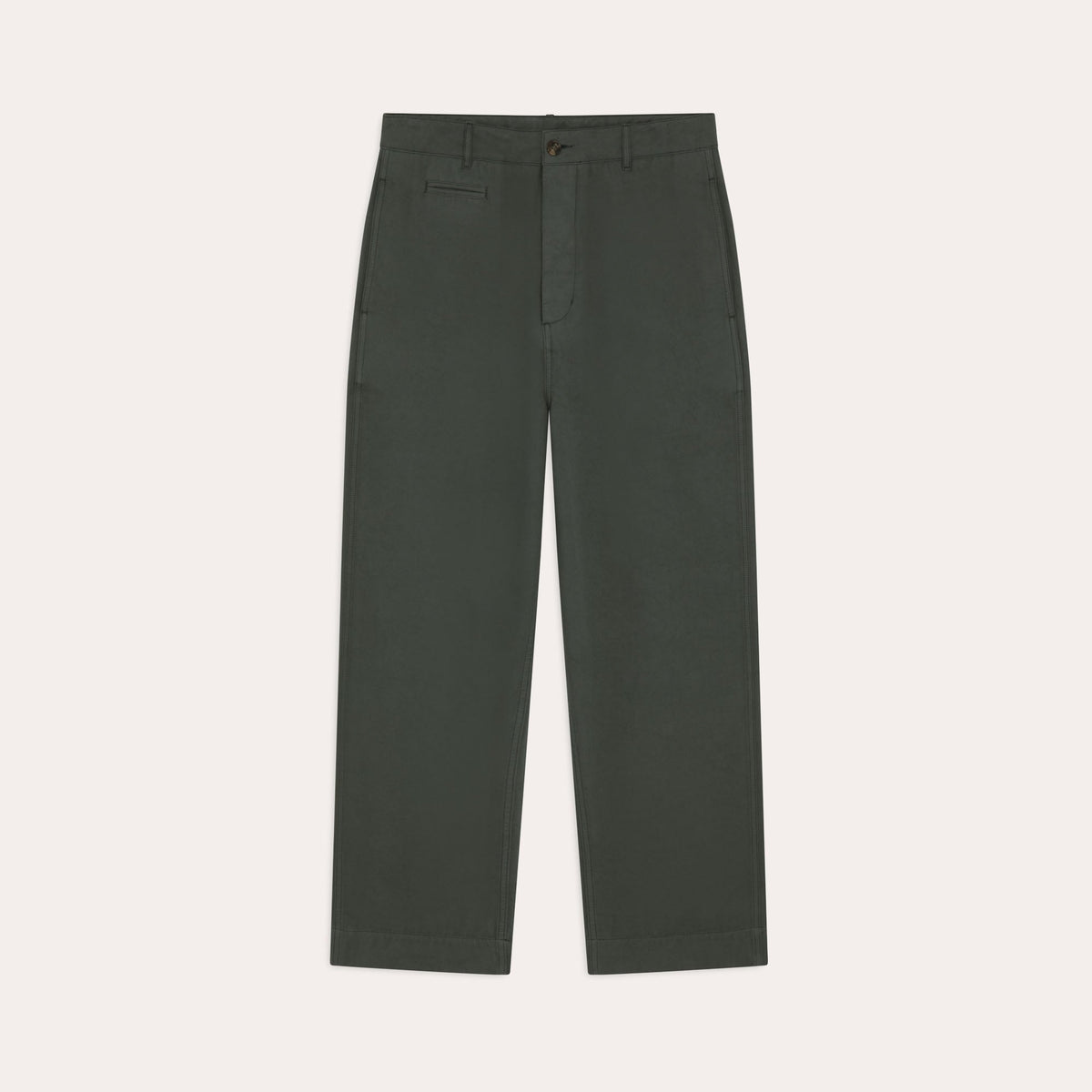 Pantalon Large En Coton Vert