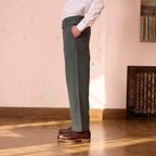 Pantalon Large En Coton Vert