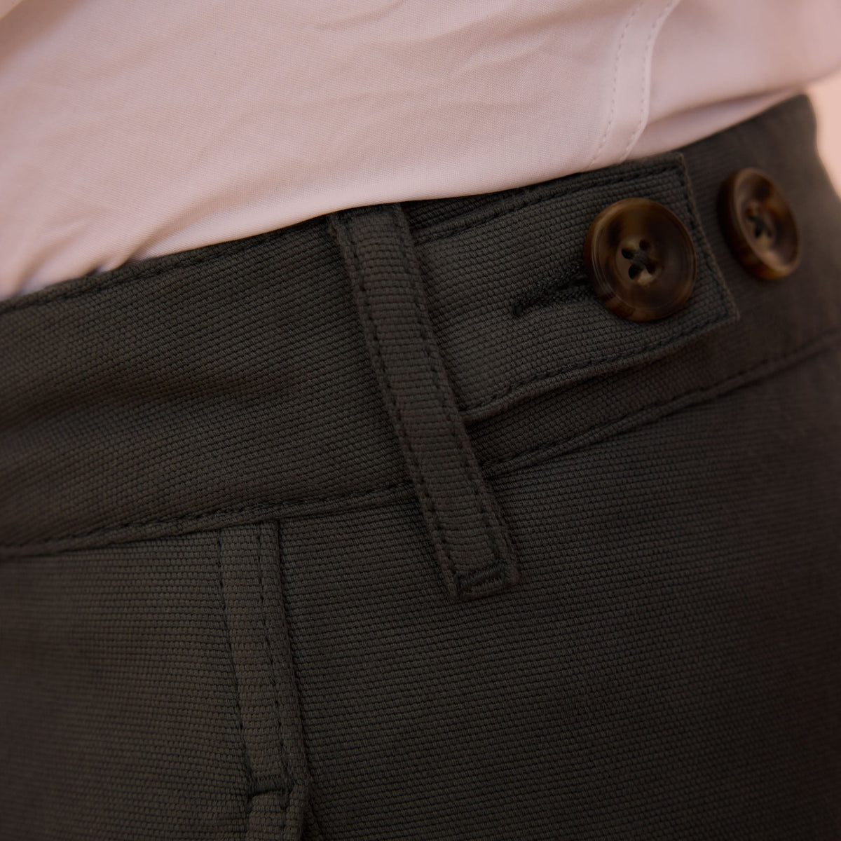 Pantalon Large En Coton Vert