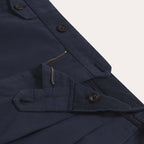 Pantalon À Double Plis En Coton Et Lin Marine