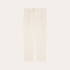 Pantalon À Double Plis En Velours Écru